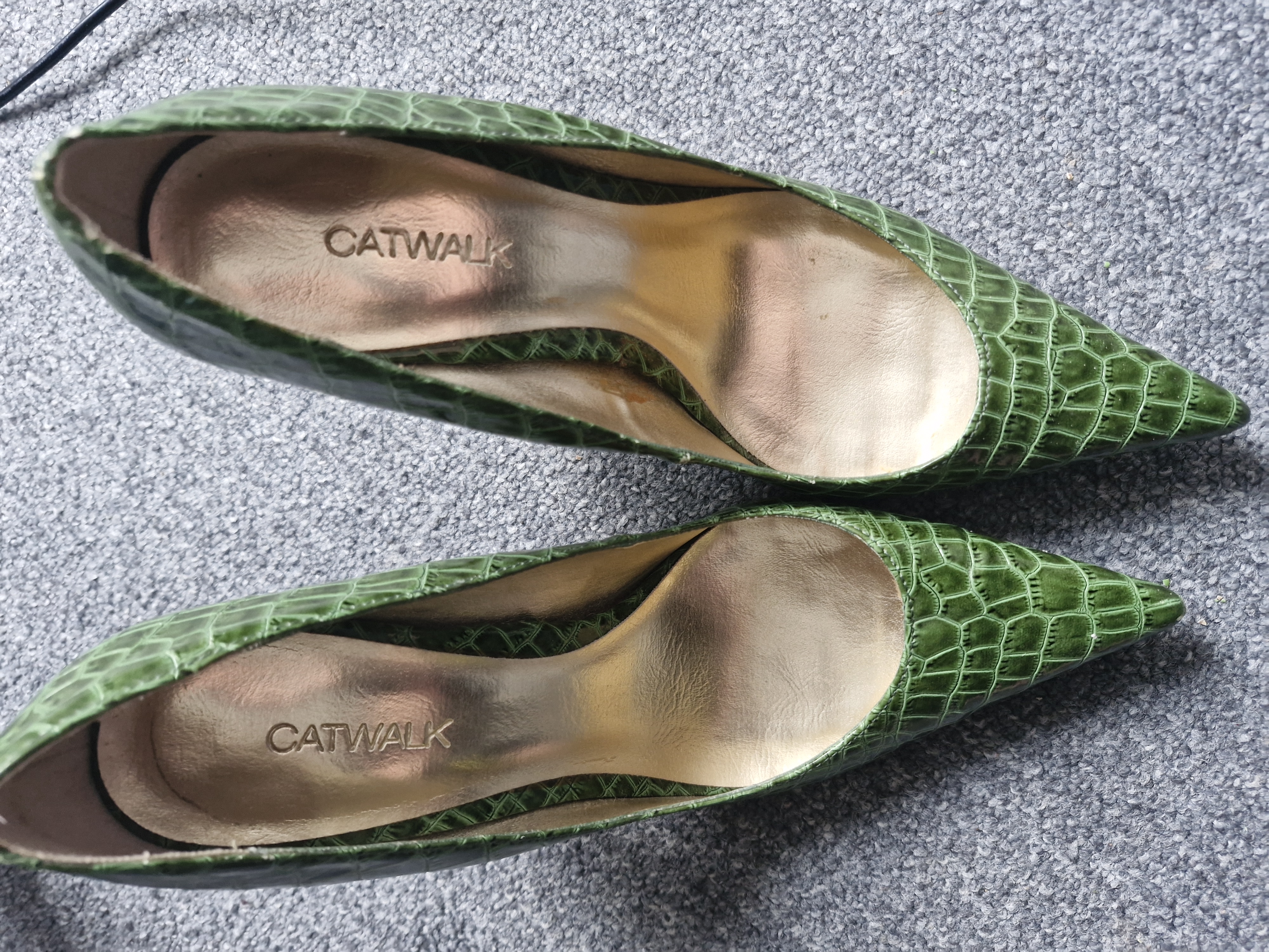 Green Snakeskin Heels by Catwalk