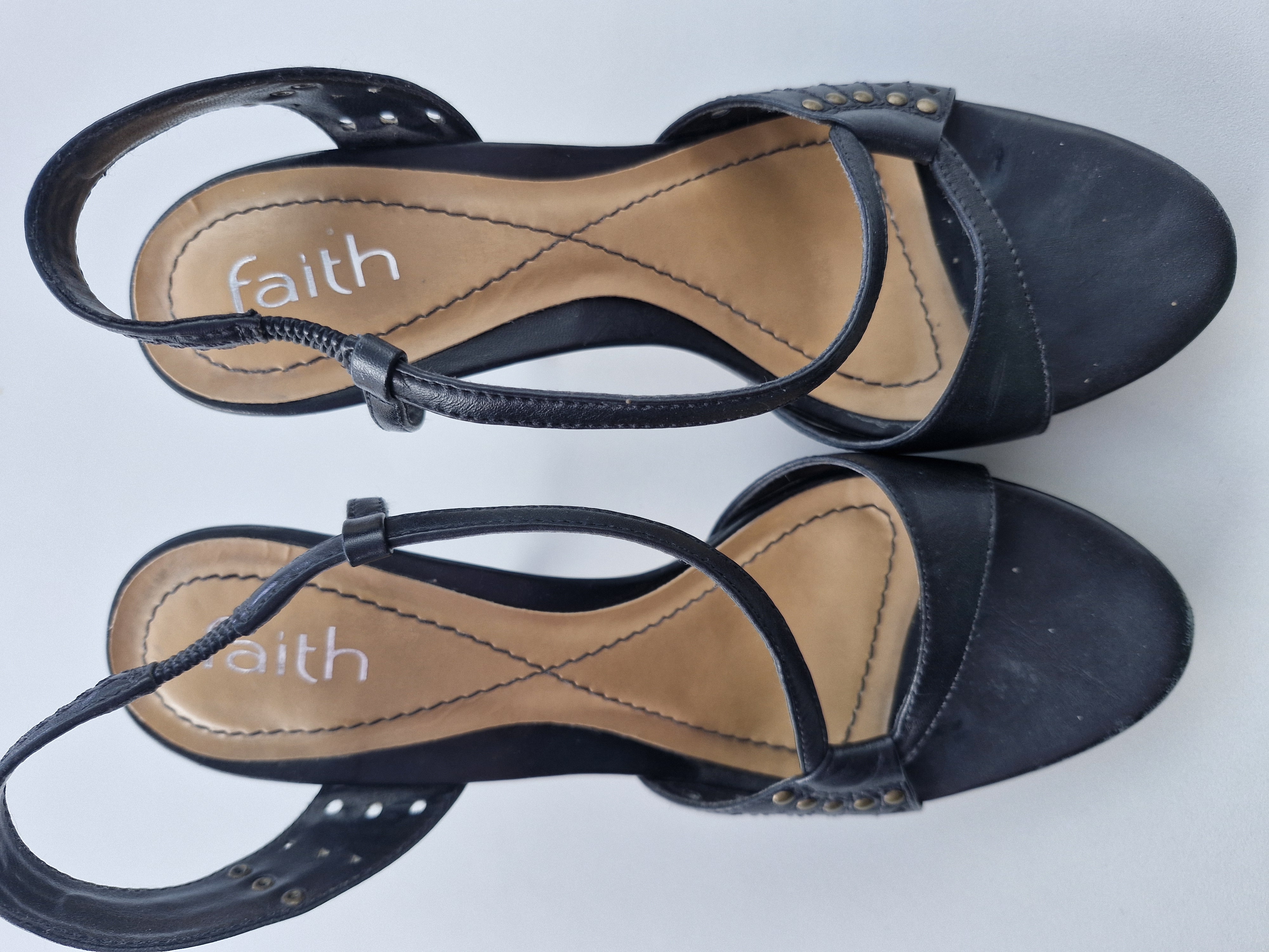 Black Heeled Sandals by Faith