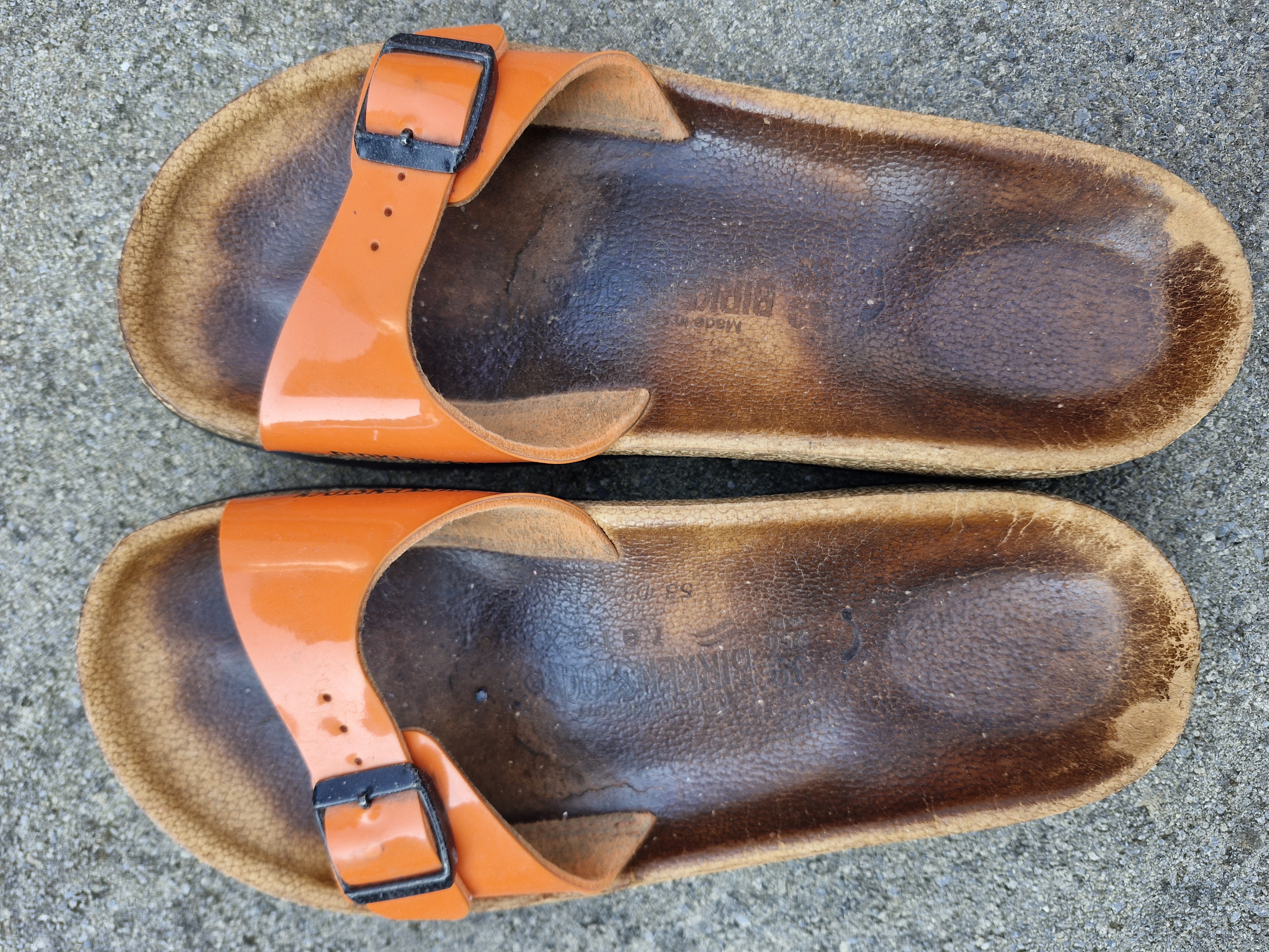 Orange Birkenstocks by Birkenstock
