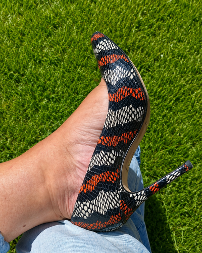 Bkack and Orange Snakeskin by L K Bennett