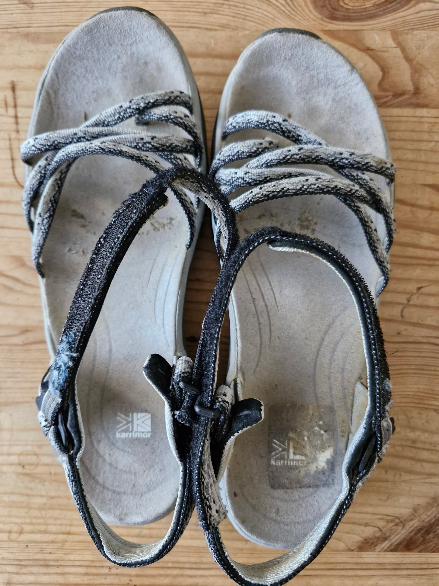 Walking Sandals - Heavily Worn with foot residue  / skin