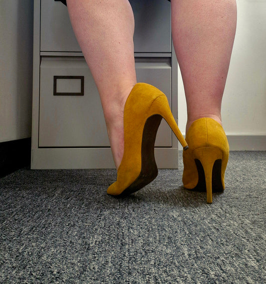 Well Worn Mustard Coloured Heels with Light scent