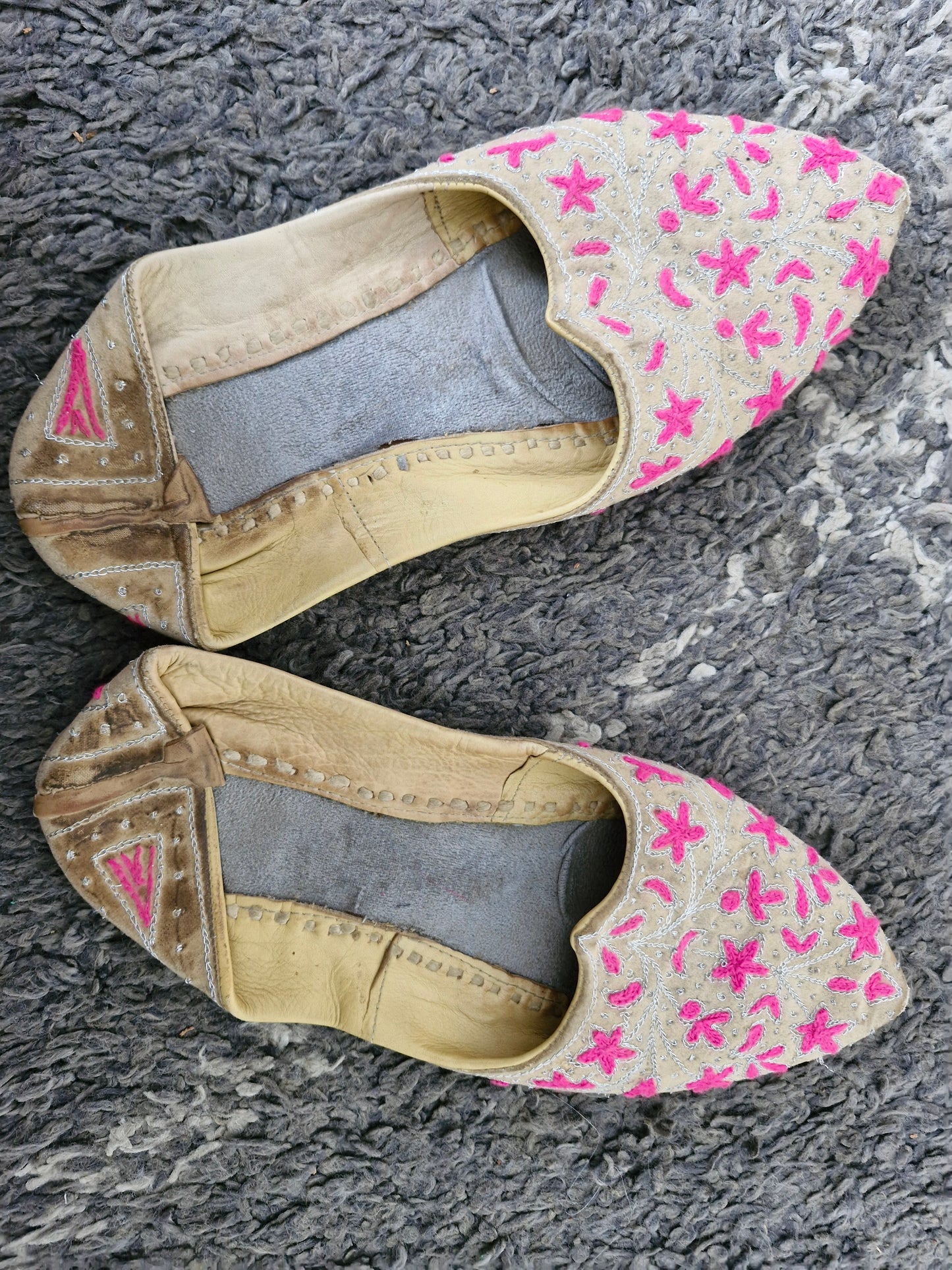 Genuine Moroccan Slippers / Heavily Worn / UK6