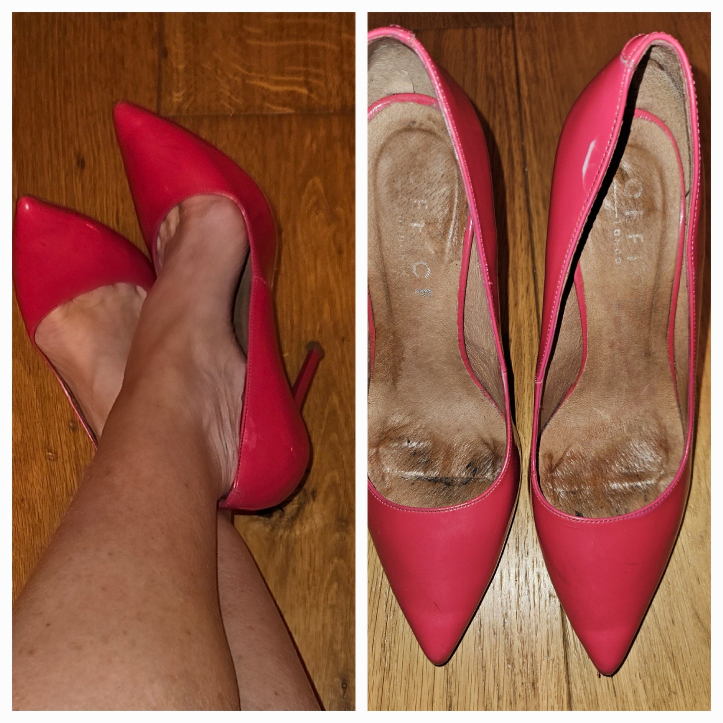 Vibrant Pink Court Shoe, well worn and loved UK5