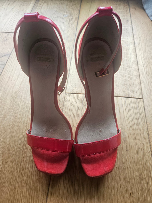 Red Stilletto 5" sandals - well worn