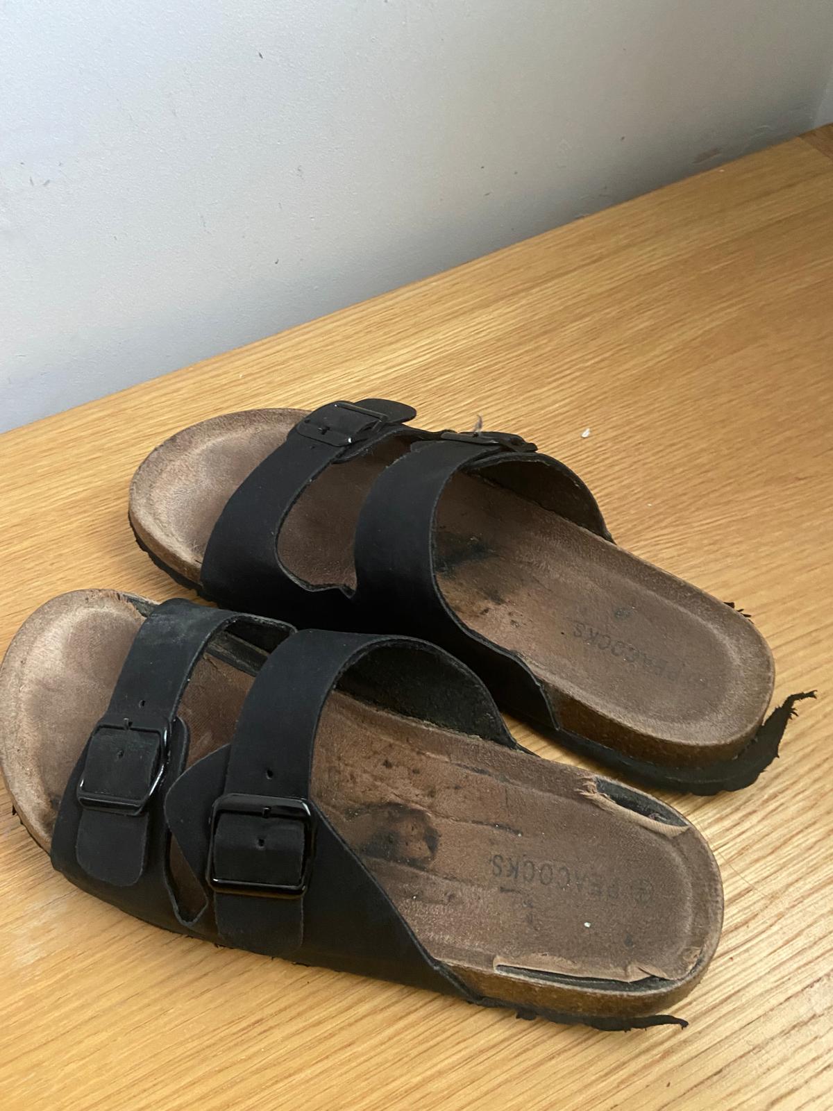 Smelly and trashed sandals, UK6