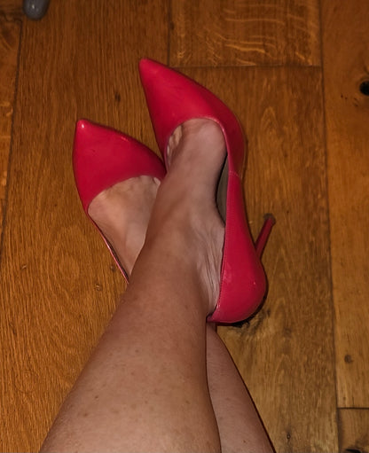 Vibrant Pink Court Shoe, well worn and loved UK5